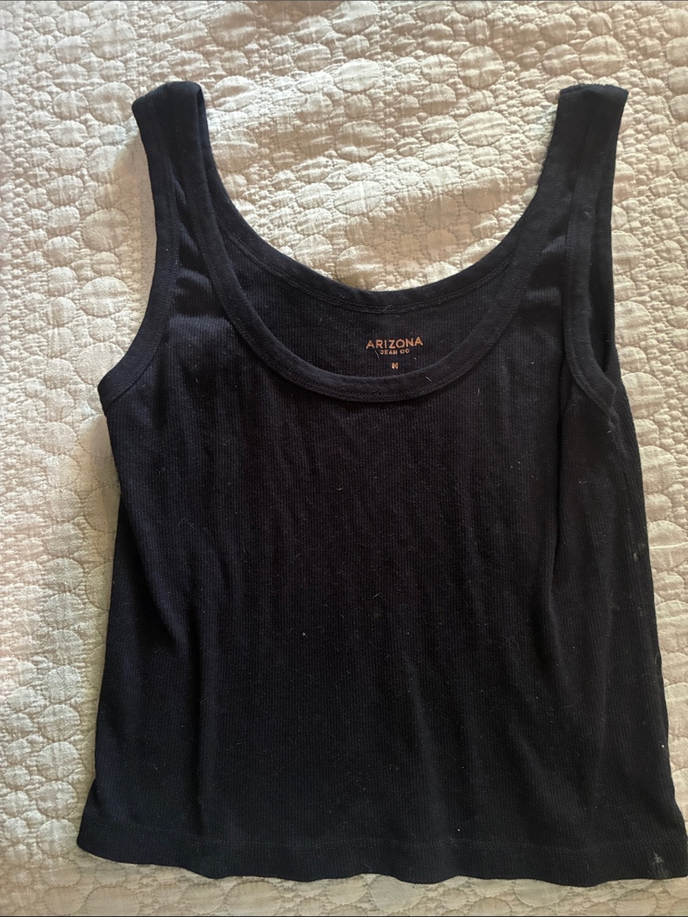Arizona Jean Company Black Ribbed Scoop Neck Tank
